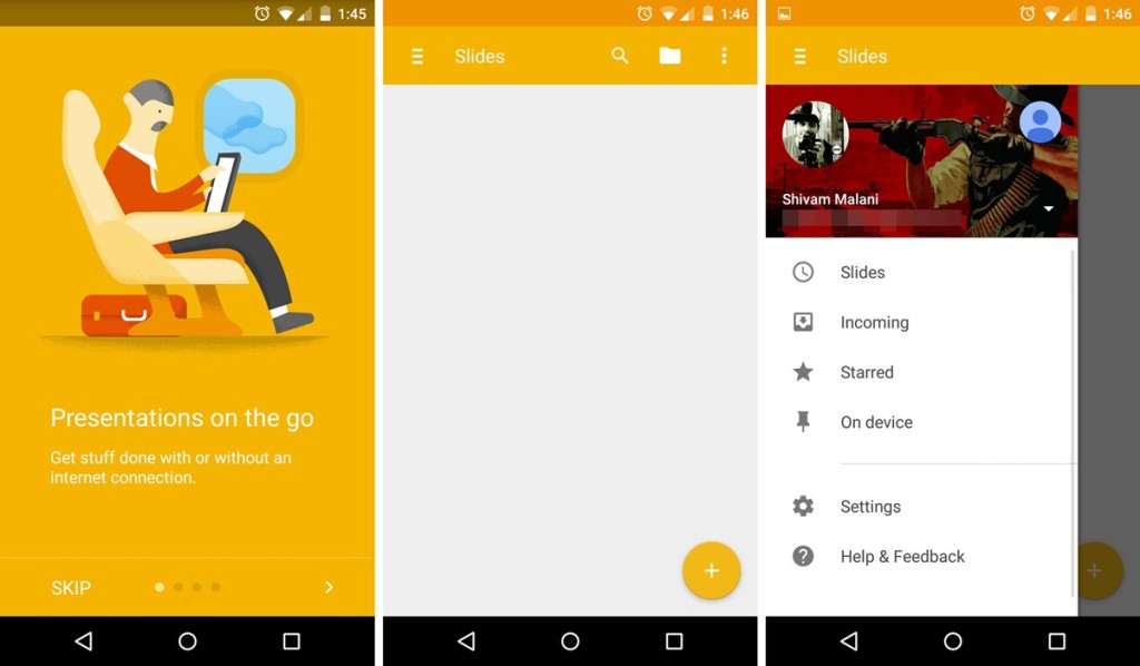 Google Slides for Android and iOS