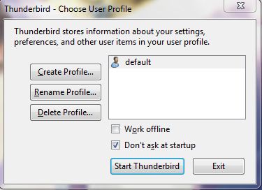 manage thunderbird profiles
