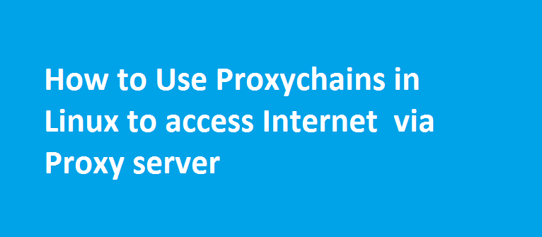 install proxychains