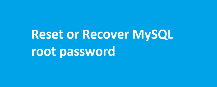 Reset mysql password