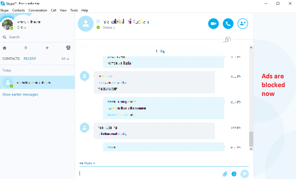 remote advertisement in skype