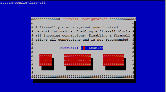 system-config-firewall command