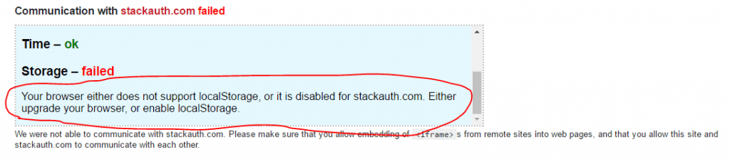 LocalStorage not enabled for stackoverflow