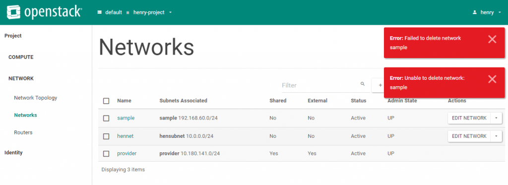 openstack error