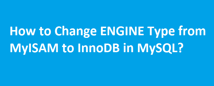 change mysql engine