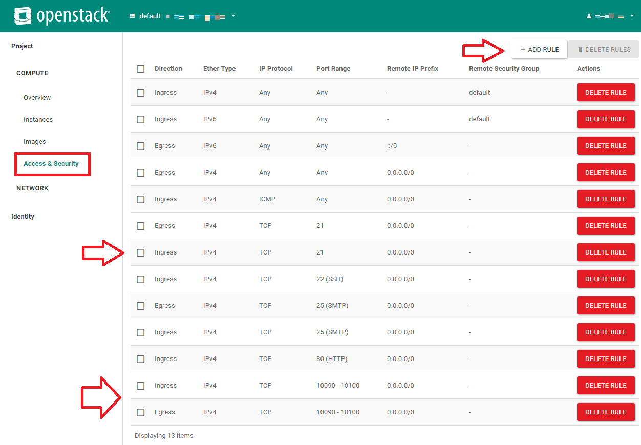 passive ftp ports to open