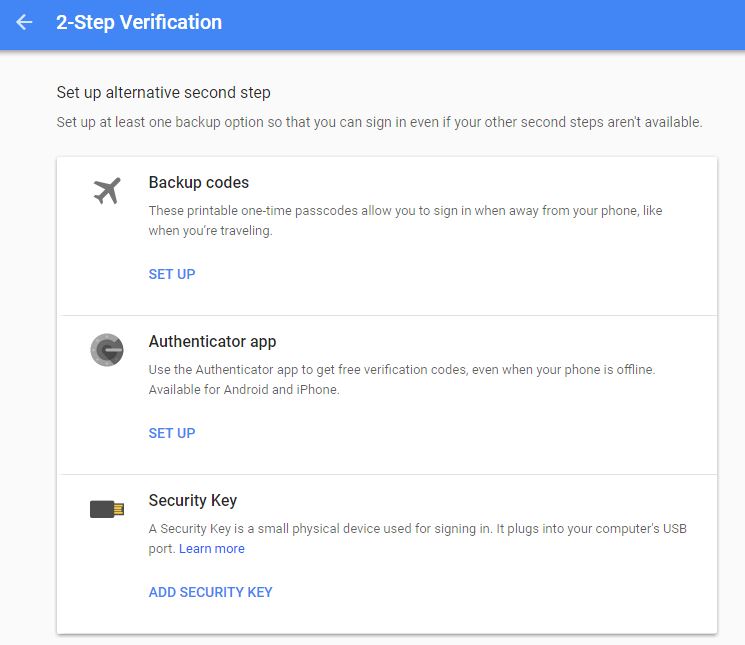 google authenticator backup codes digits