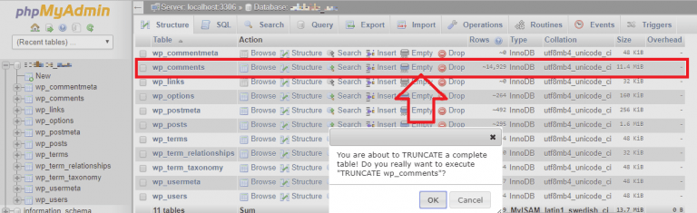 openoffice base delete all records in a table