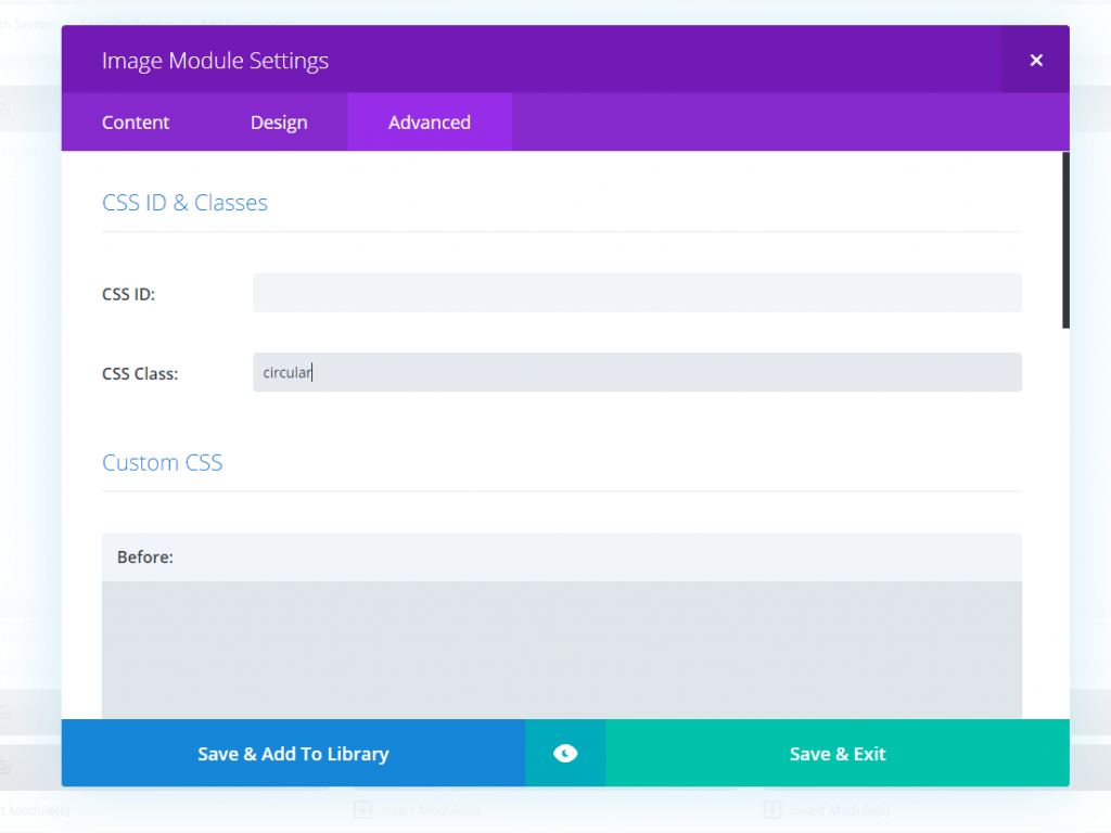 Add Circular Images in Divi
