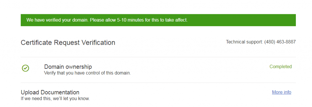 Verify SSL Certificate Request in Godaddy