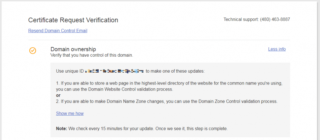 certificate verification pending