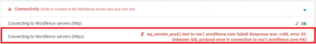 Wordfence openssl error