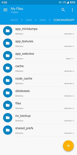 WhatsApp root directory - Solid Explorer