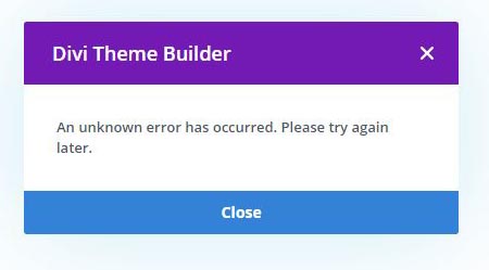 Divi Error: An unknown error has occurred, please try again later.