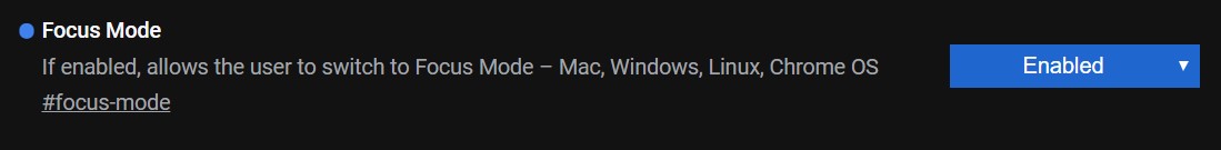 Enable Focus Mode in Google Chrome on Desktops