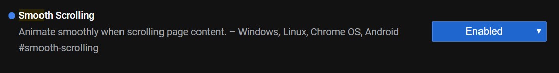 Enable smooth scrolling feature in google chrome