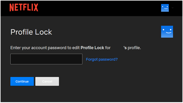 Netflix set profile lock