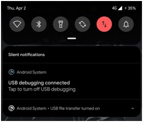 usb debugging connected