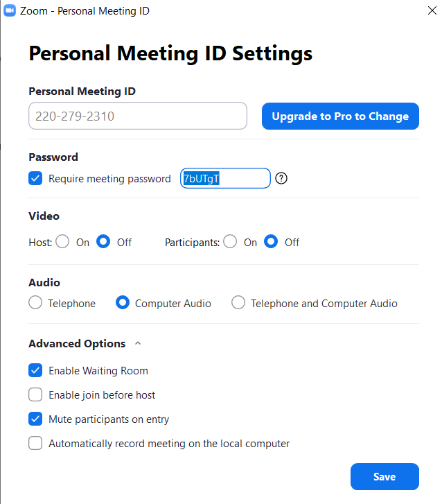 zoom meeting id generate automatically vs personal meeting id