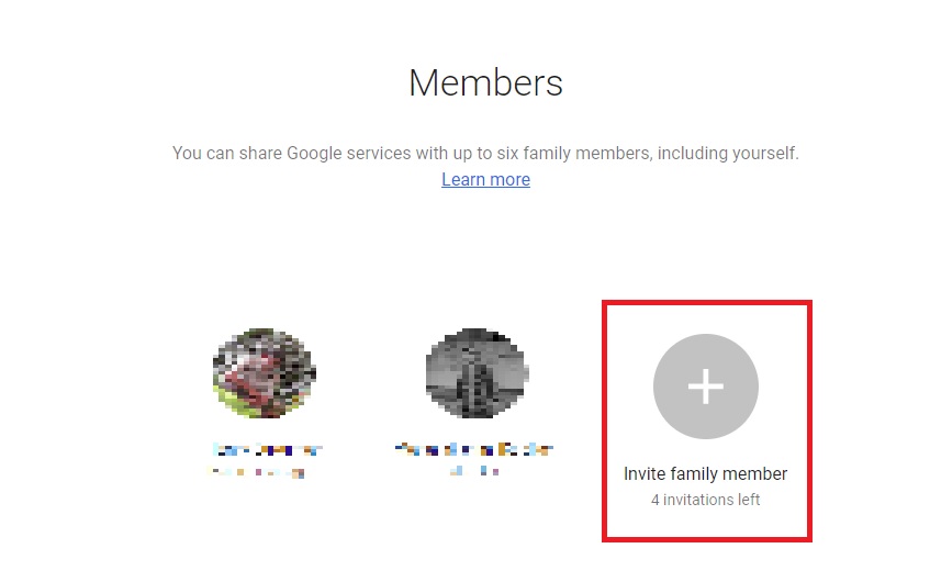 Share Google One storage with your family