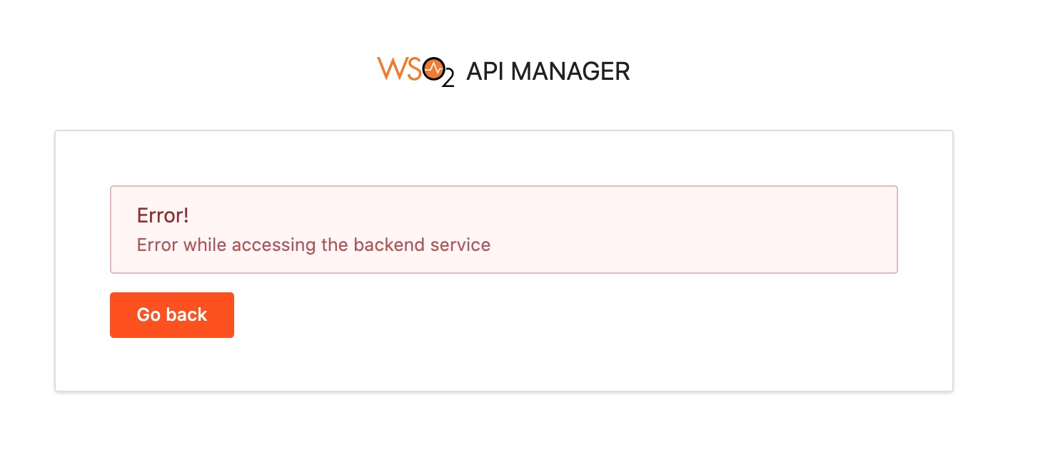 error accessing backend service