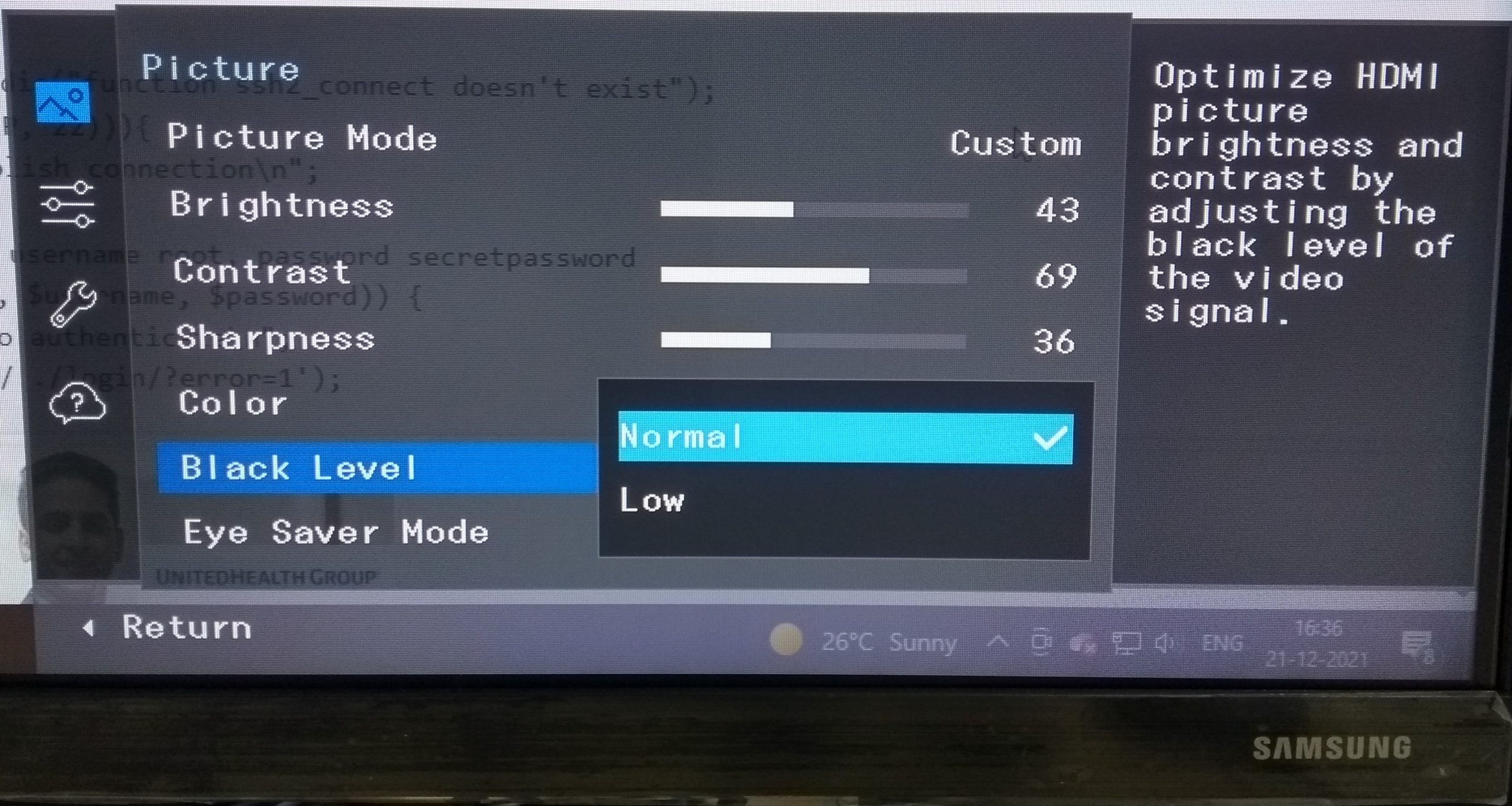 What is HDMI black level?