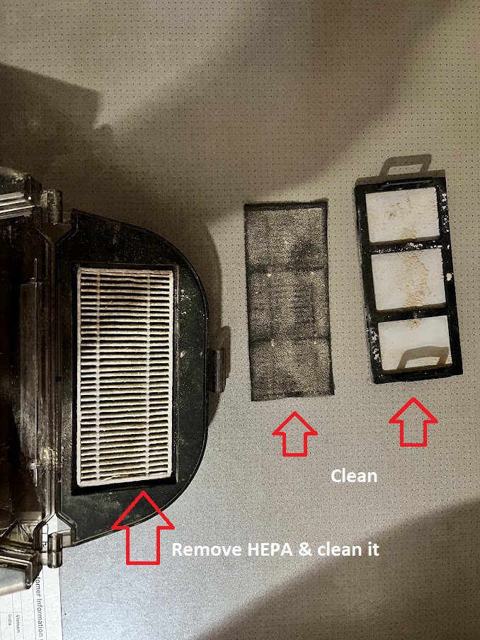 Clean HEPA filter