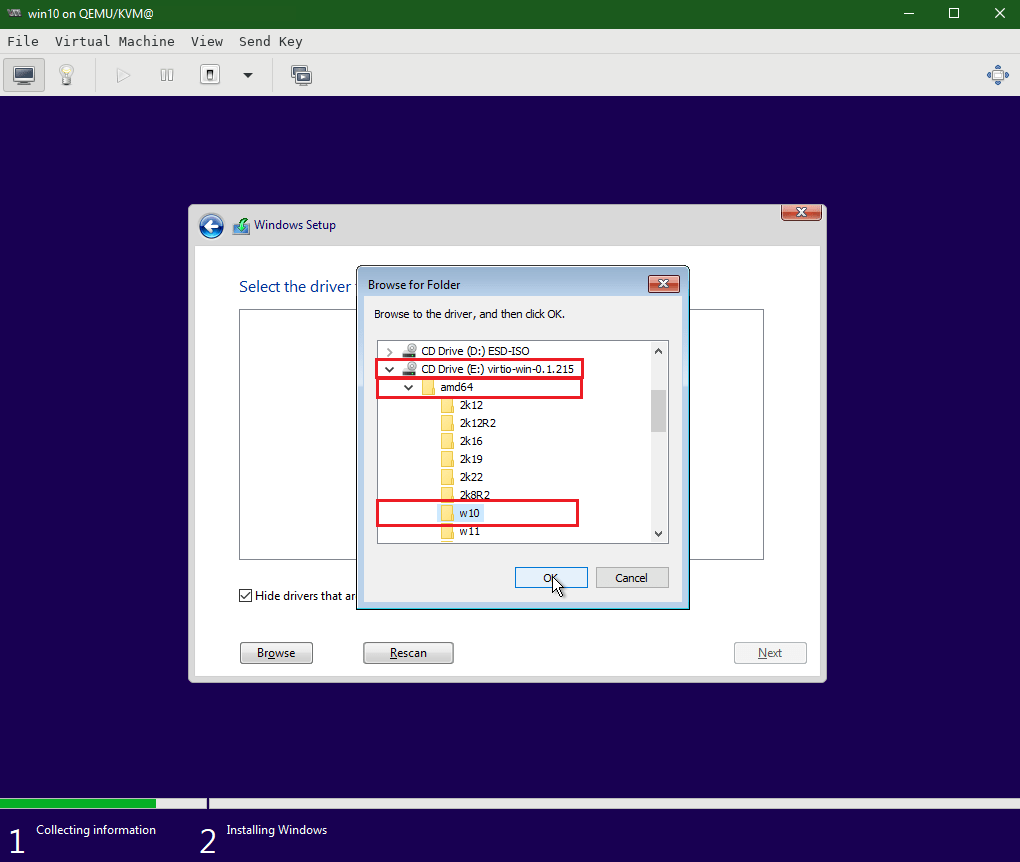 KVM - Install Redhat VirtIO driver for Windows