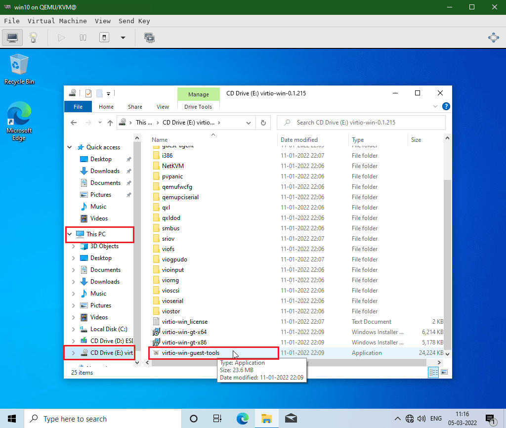 KVM Windows install VirtIO drivers