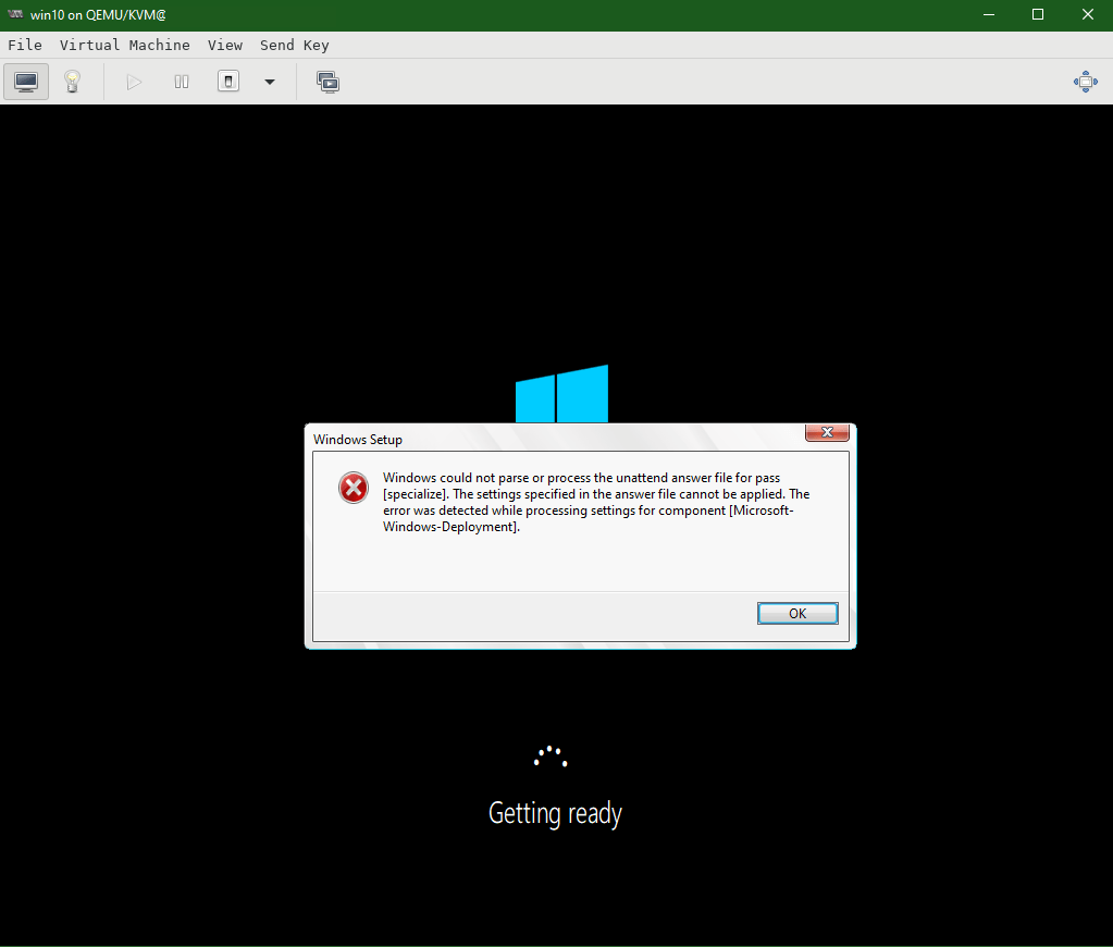Windows could not parse or process the unattend answer file for pass [specialize]