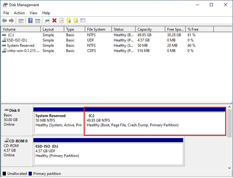 increase virtual disk size Windows 10