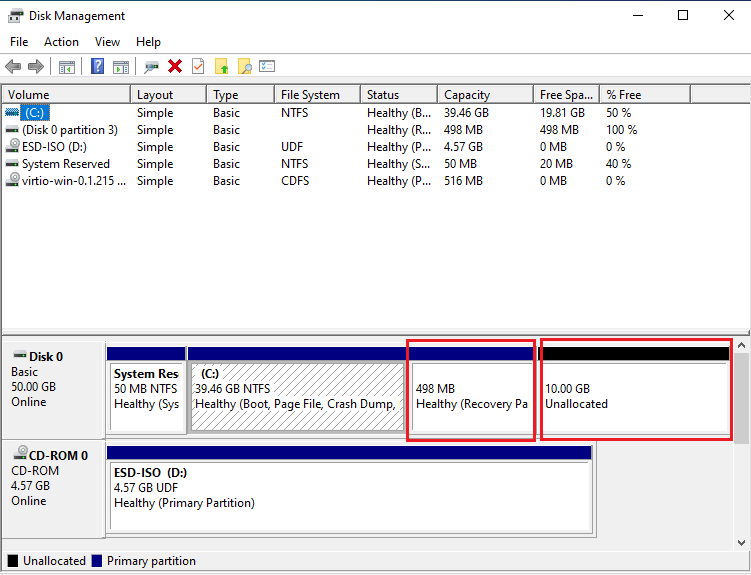 Disk Management on Windows 10